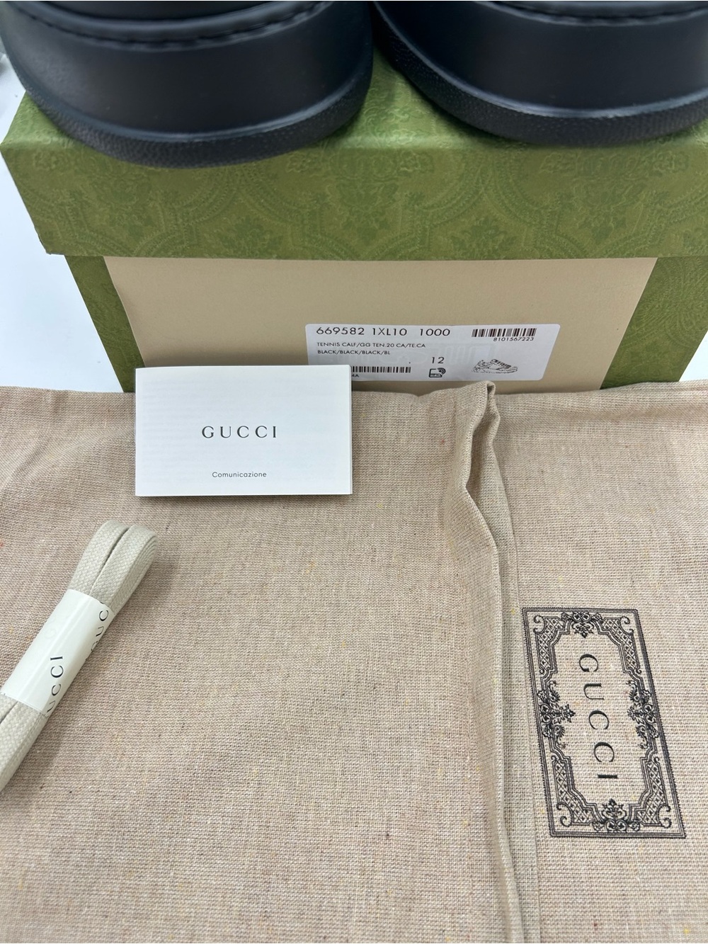 Men's Gucci GG embossed leather sneakers size 12 fits 13 US made in Italy - Picture 4 of 11